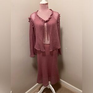 Vintage One of a kind knitted pink and violet 4 piece set